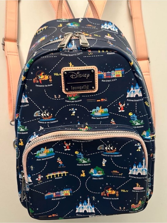 disneyland loungefly mini backpack Disney Mickey Mouse W 9 x H 10.5 x D 4.5 Wipe clean This bag features a pink sequin Loungefly Disney Minnie Holiday Peppermint